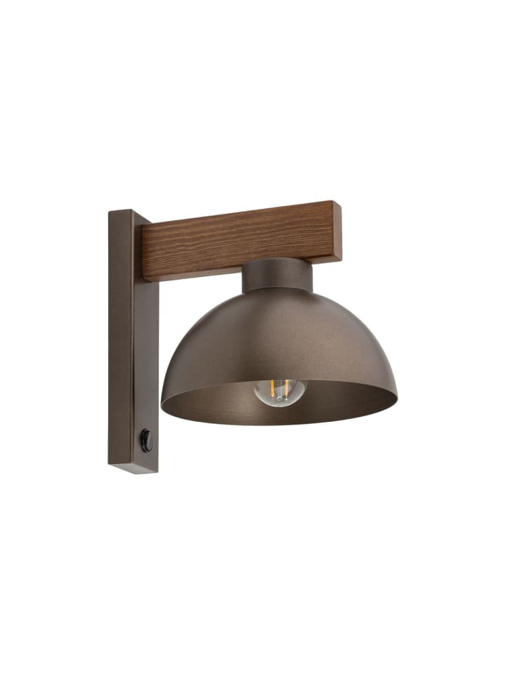 Licht-Erlebnisse Wandlampe in Walnuss Braun günstig kaufen onesize