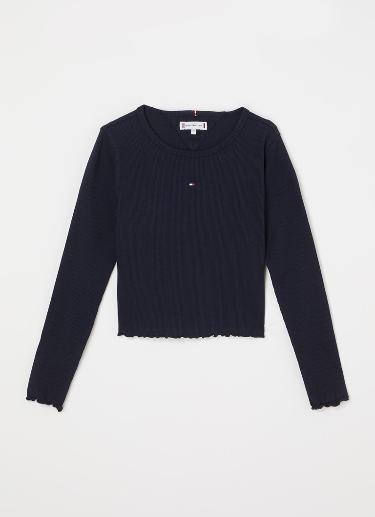 Tommy Hilfiger Rebrasta košulja dugih rukava s volanima