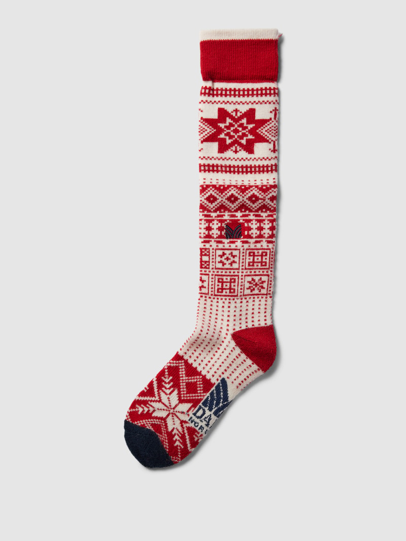 Socken mit Allover-Muster in rot