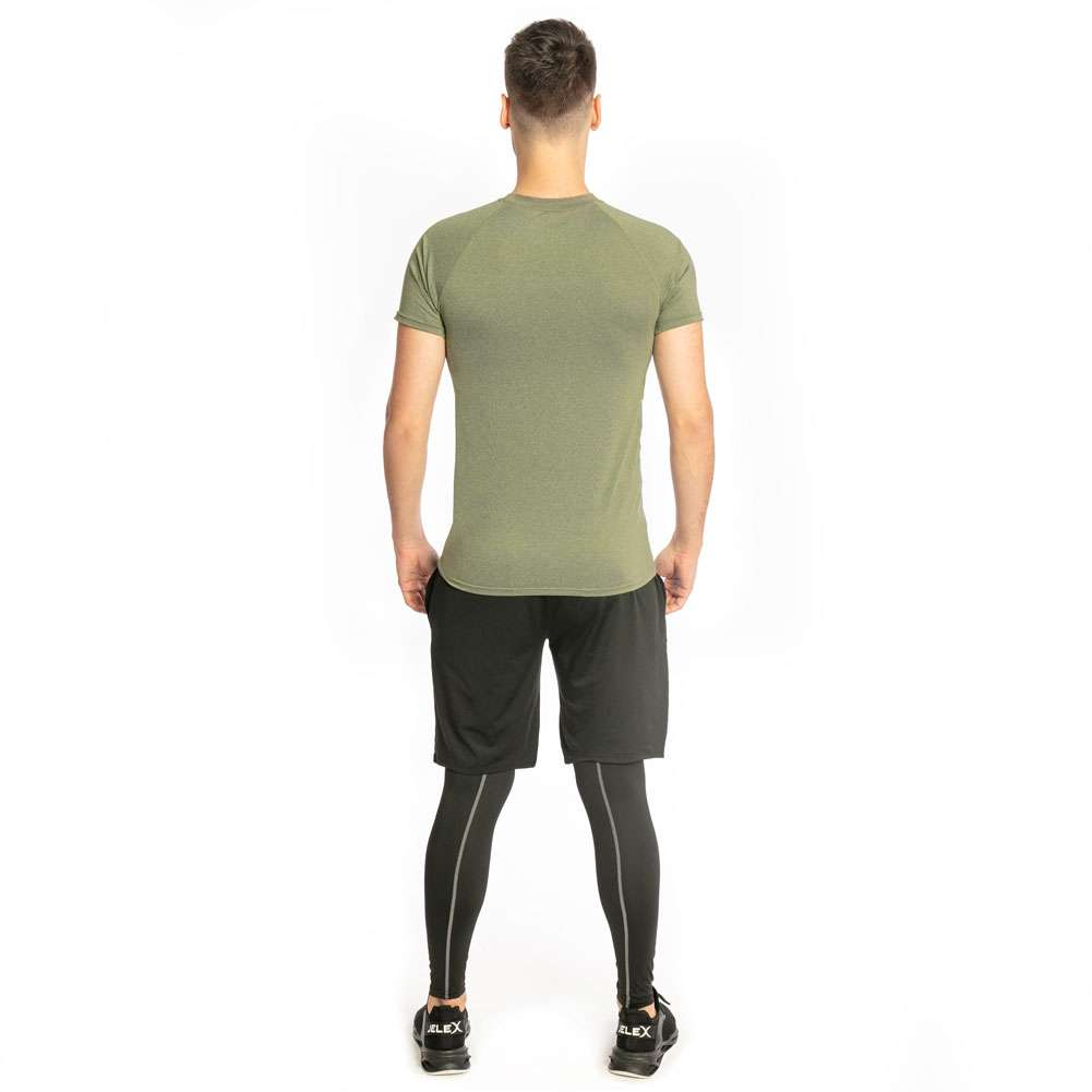 JELEX Sportinator Herren Fitness-Set 3-tlg. armygrün-schwarz