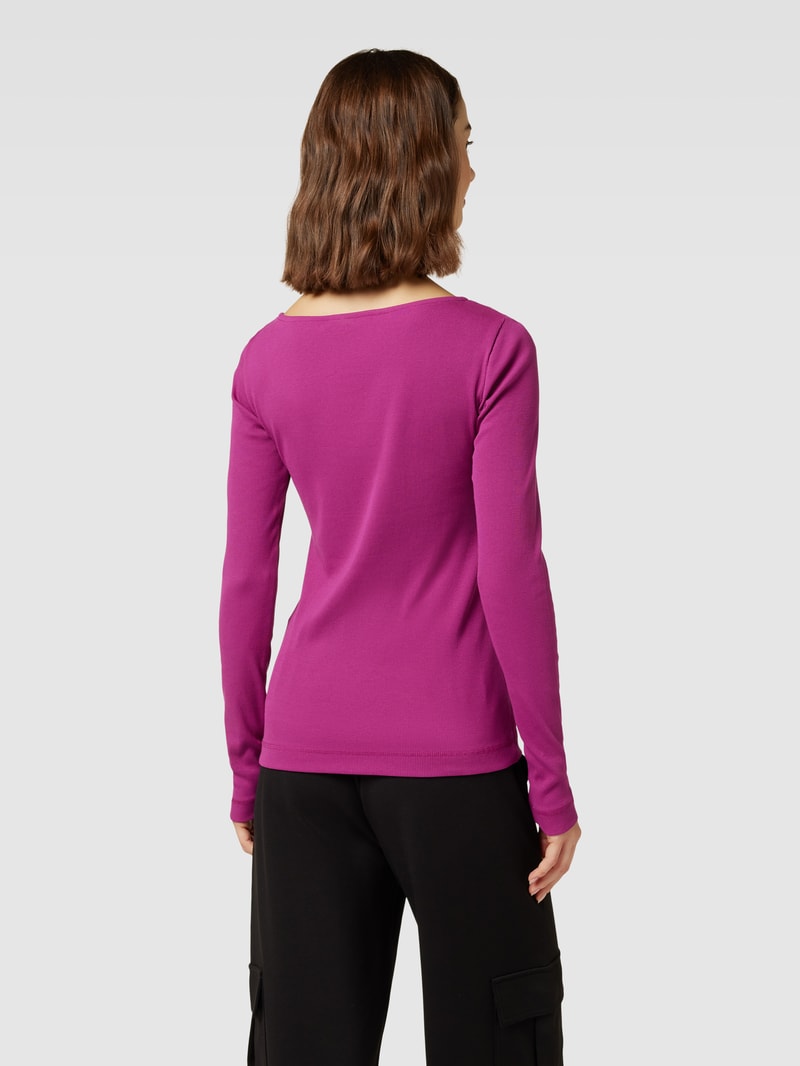 Longsleeve mit tiefem Rundhalsausschnitt in pink