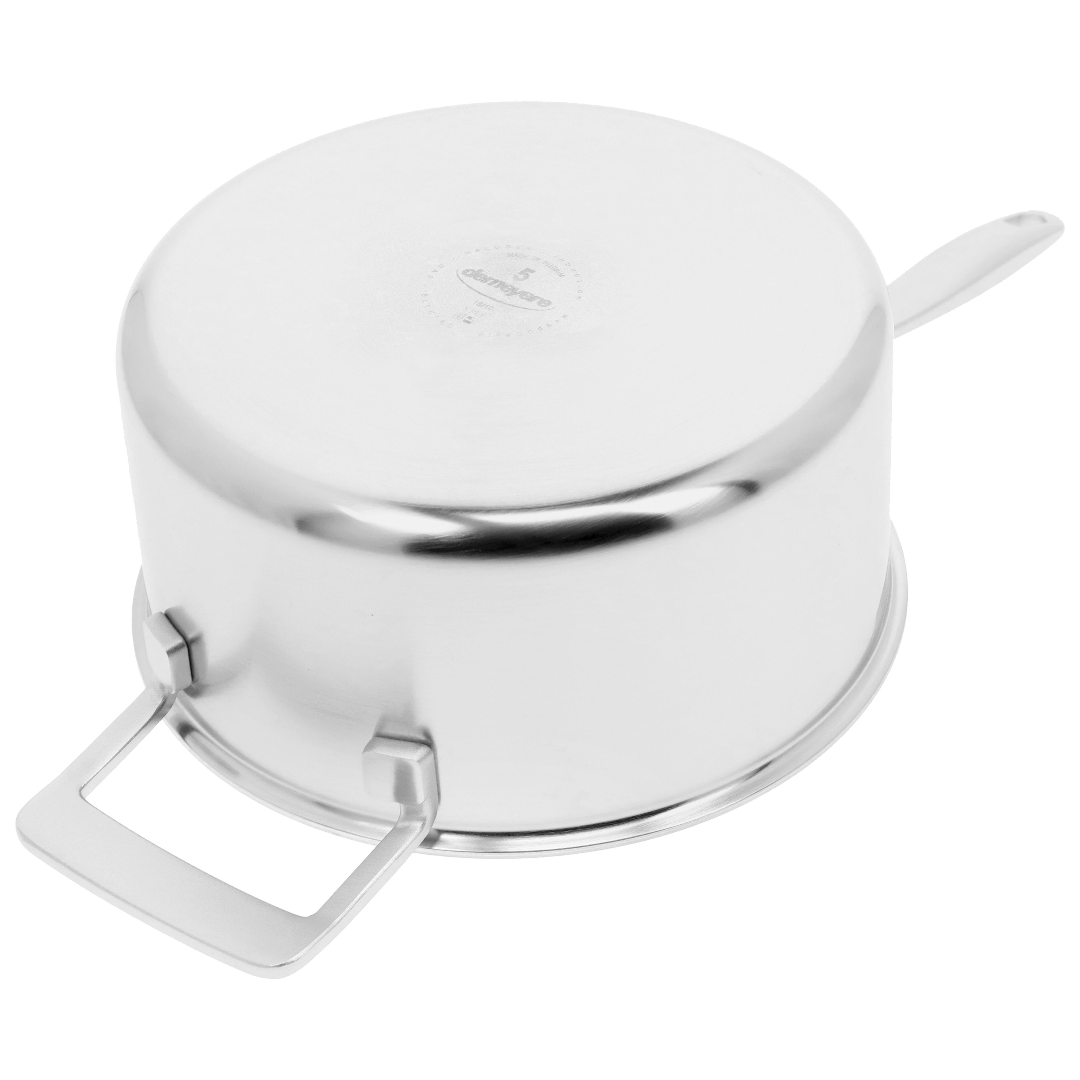 Stieltopf mit Deckel 22 cm, 18/10 Edelstahl, Silber