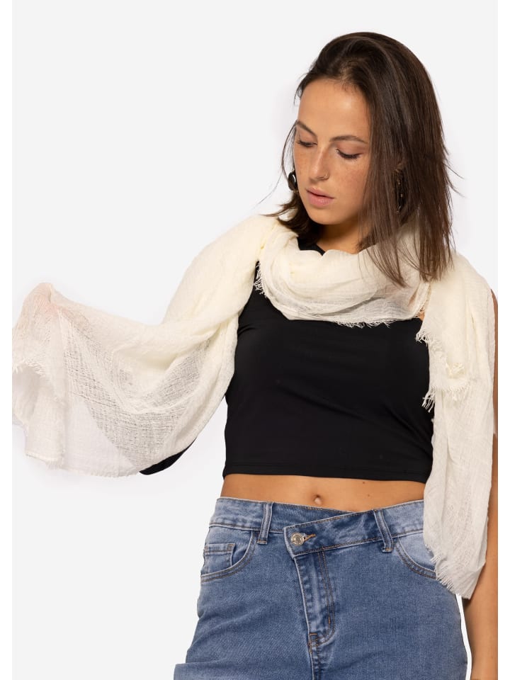 SASSYCLASSY Musselin Schals in Offwhite günstig kaufen onesize