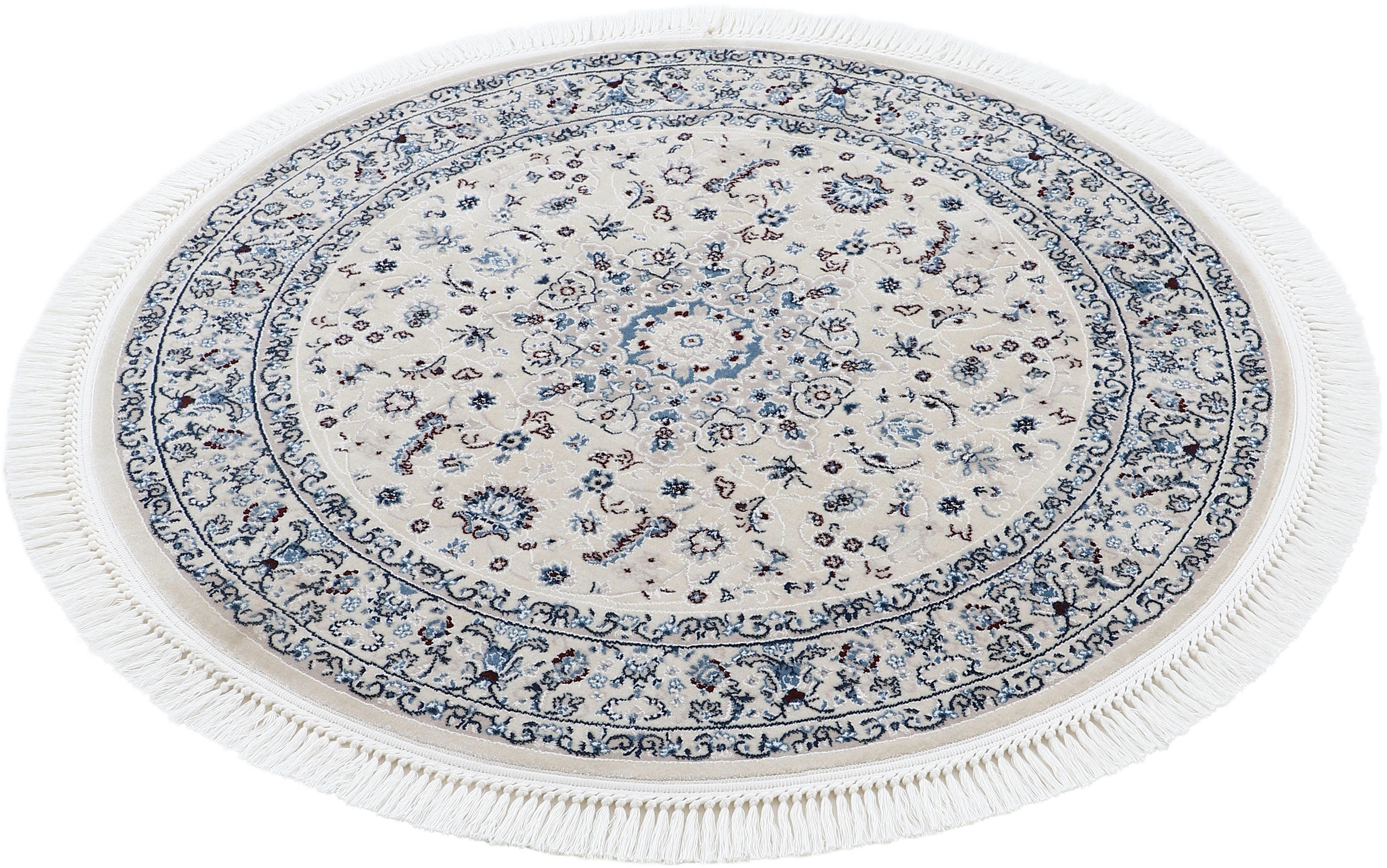 Teppich Nain Diane, carpetfine, rund, Höhe: 8 mm, Kurzflorteppich, Orient Look
