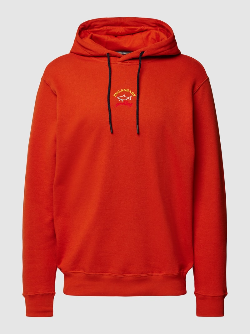 Sweatshirt mit Label-Print in orange