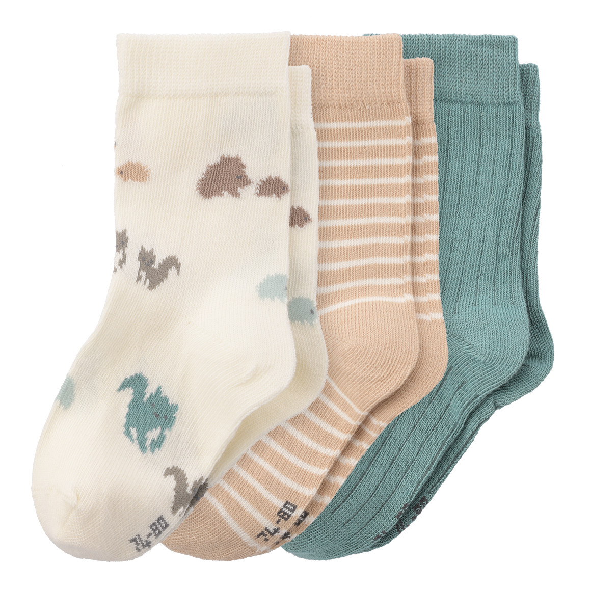 3 Paar Baby Socken in verschiedenen Dessins
