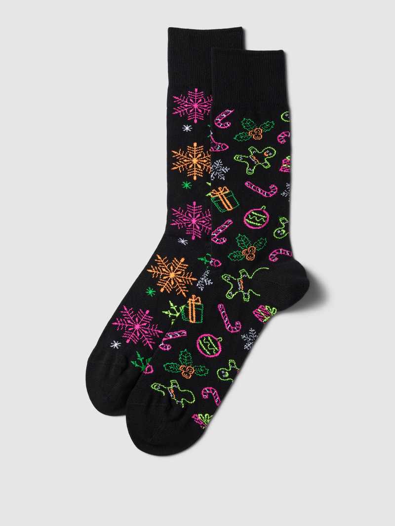 Socken aus Baumwoll-Mix im 2er-Pack in schwarz