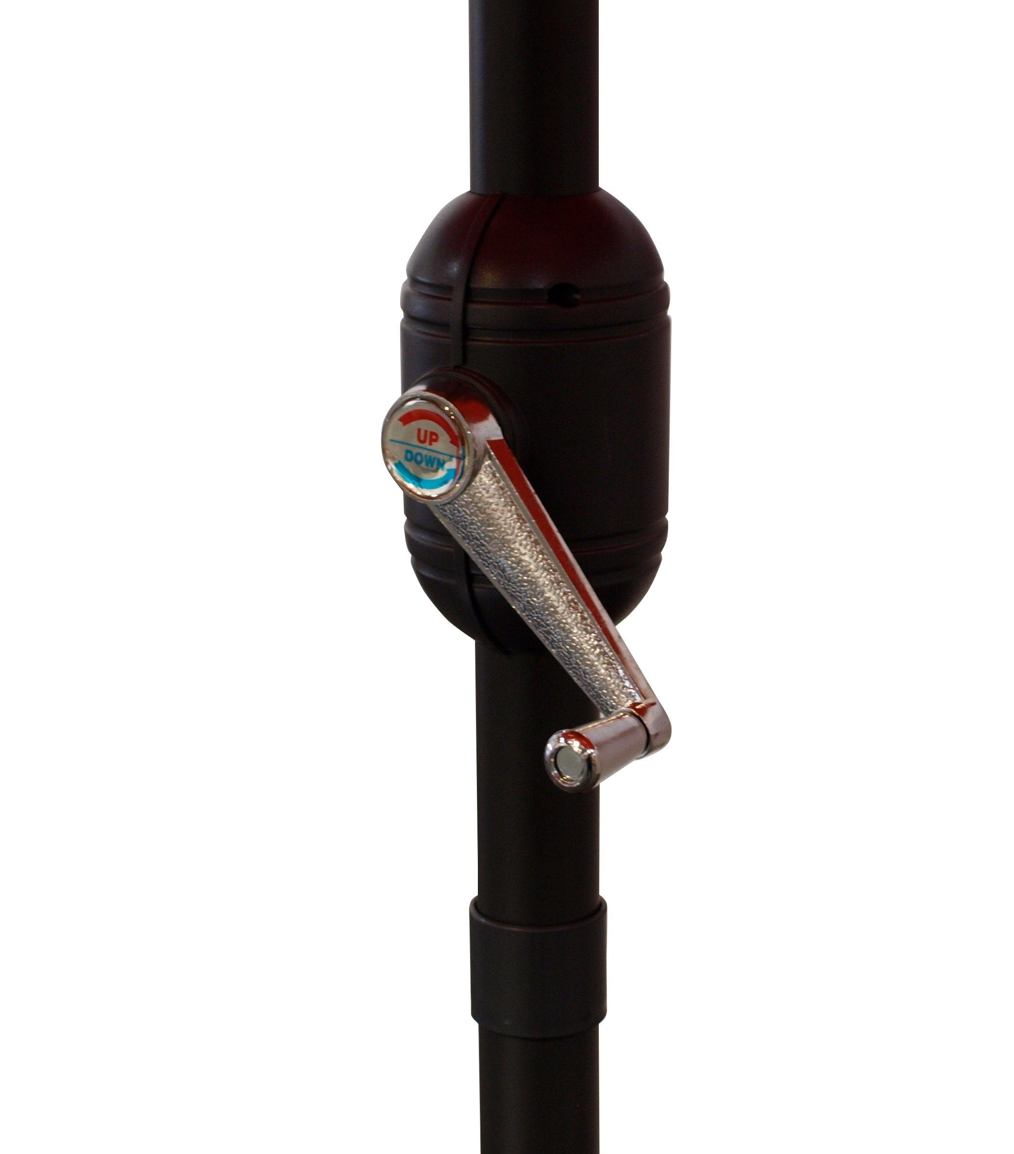 DEGAMO Marktschirm, 300cm Durchmesser, mit Kurbelmechanismus, Gestell Alu