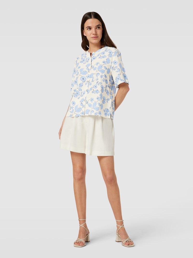 Bluse aus Viskose mit floralem Print in offwhite