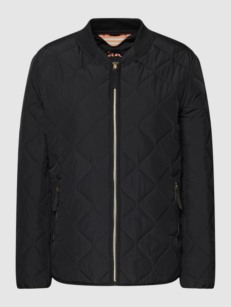 Steppjacke mit seitlichen Eingrifftaschen in schwarz