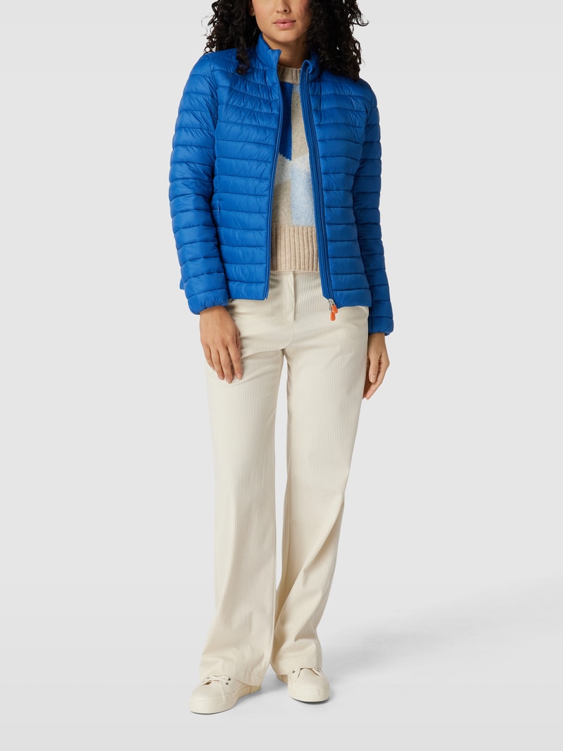 Steppjacke mit Label-Patch Modell 'AURA' in blau