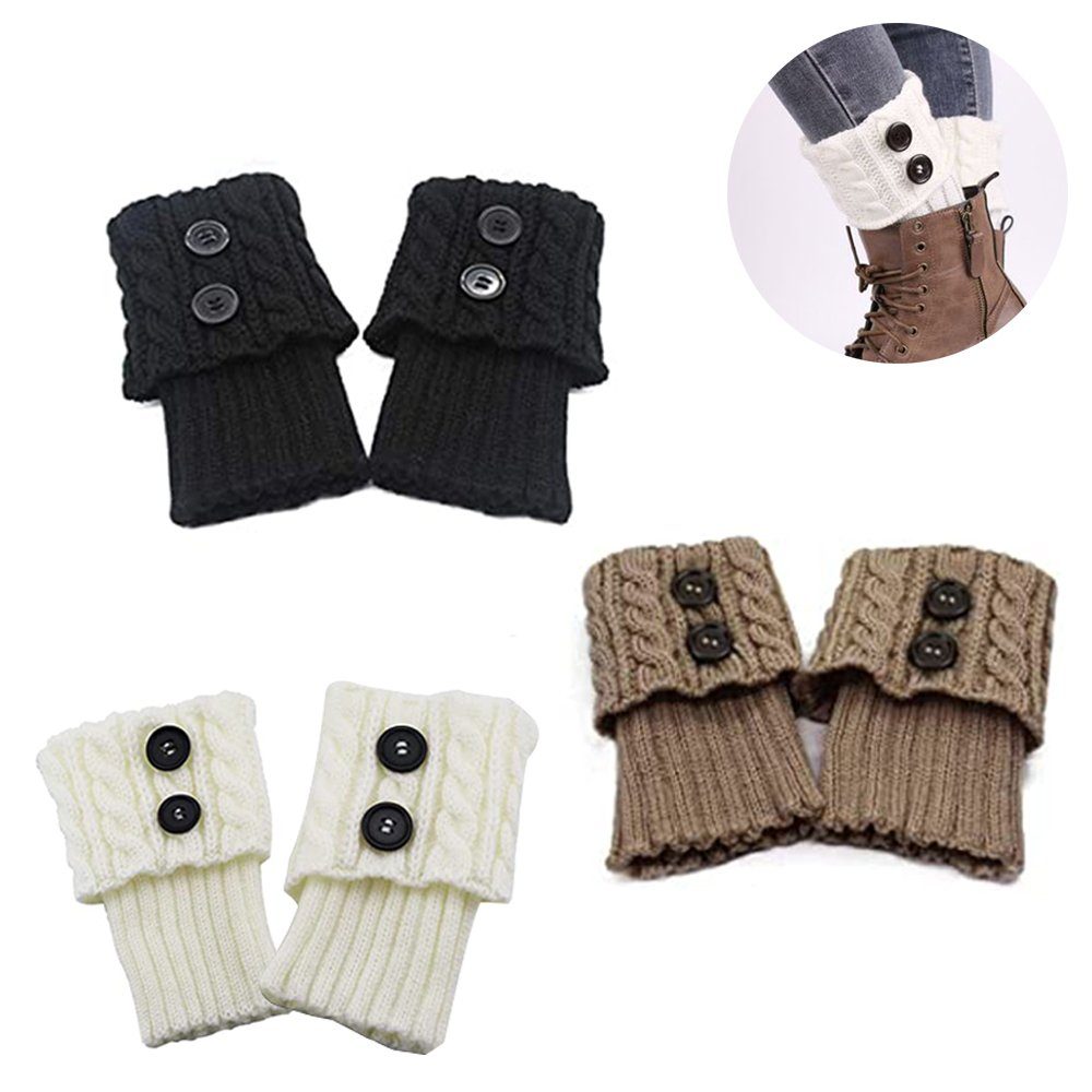 Opspring Beinstulpen 3 Paar Stulpen Damen Gestrickte Beinwärmer Warme Stricken Beinstulpen