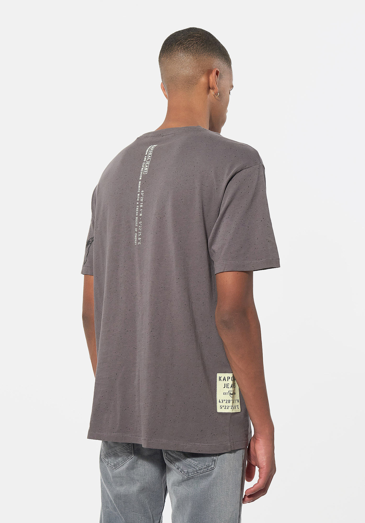 MURDO  T-shirt gris tête de mort Homme en 100% coton