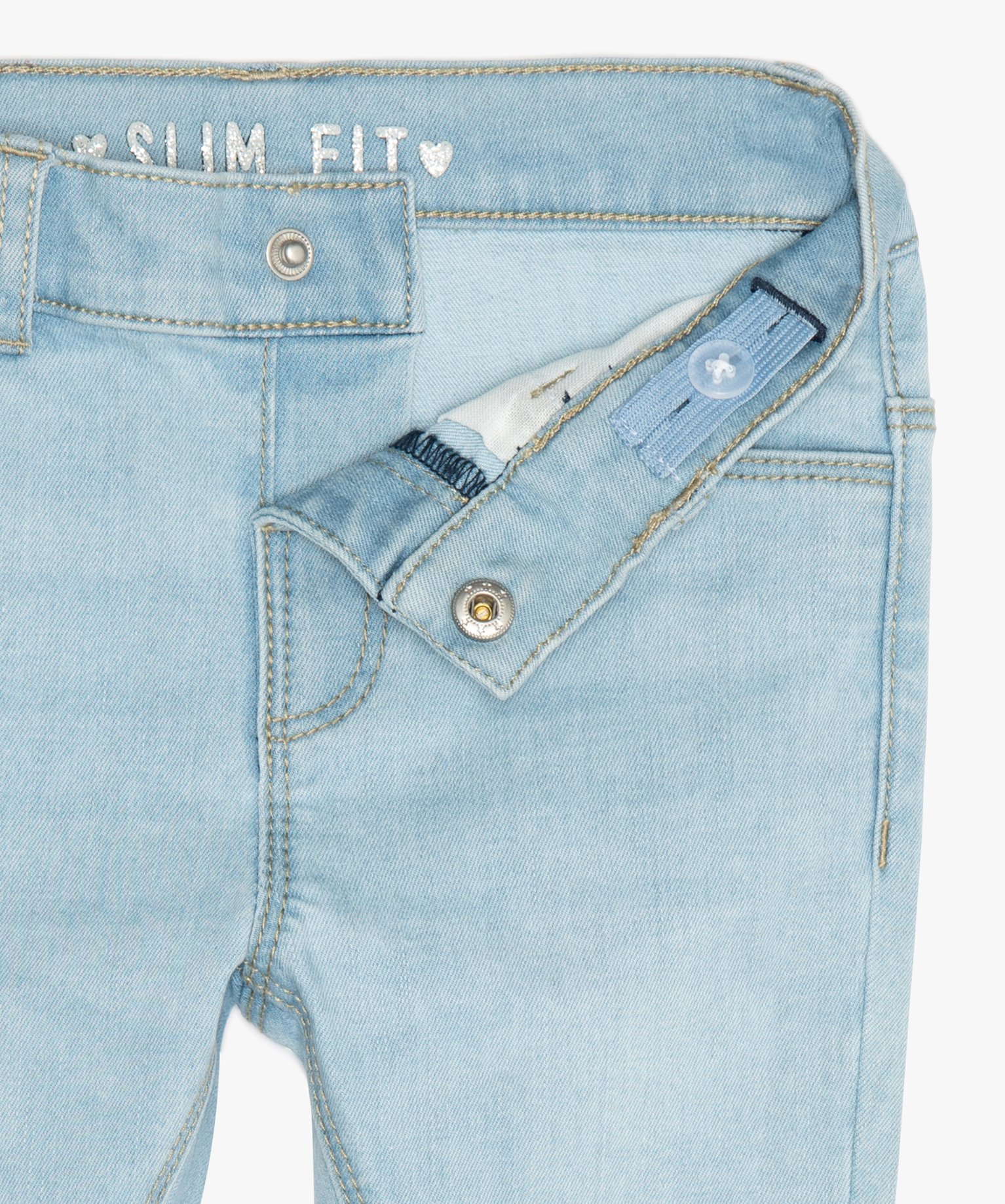 Jean bébé fille coupe slim composé de matières recyclées bleach | GEMO