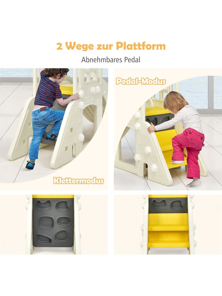 COSTWAY Spielhaus mit Rutsche in Gelb günstig kaufen onesize