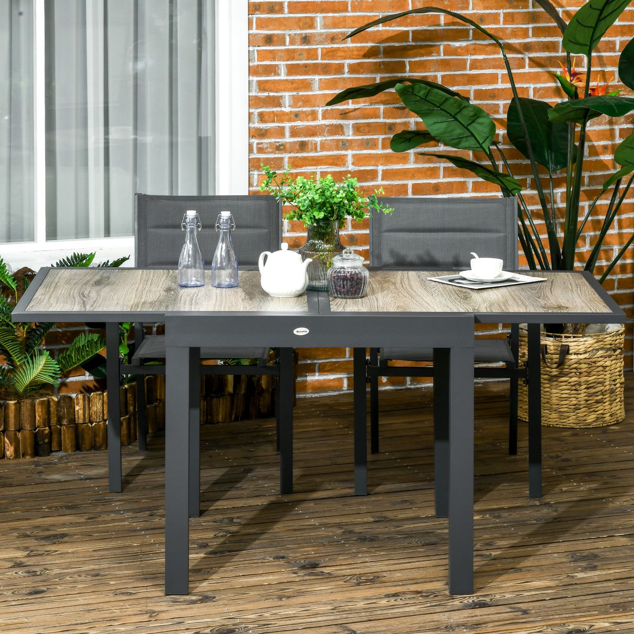 Outsunny Gartentisch, Esstisch für Garten