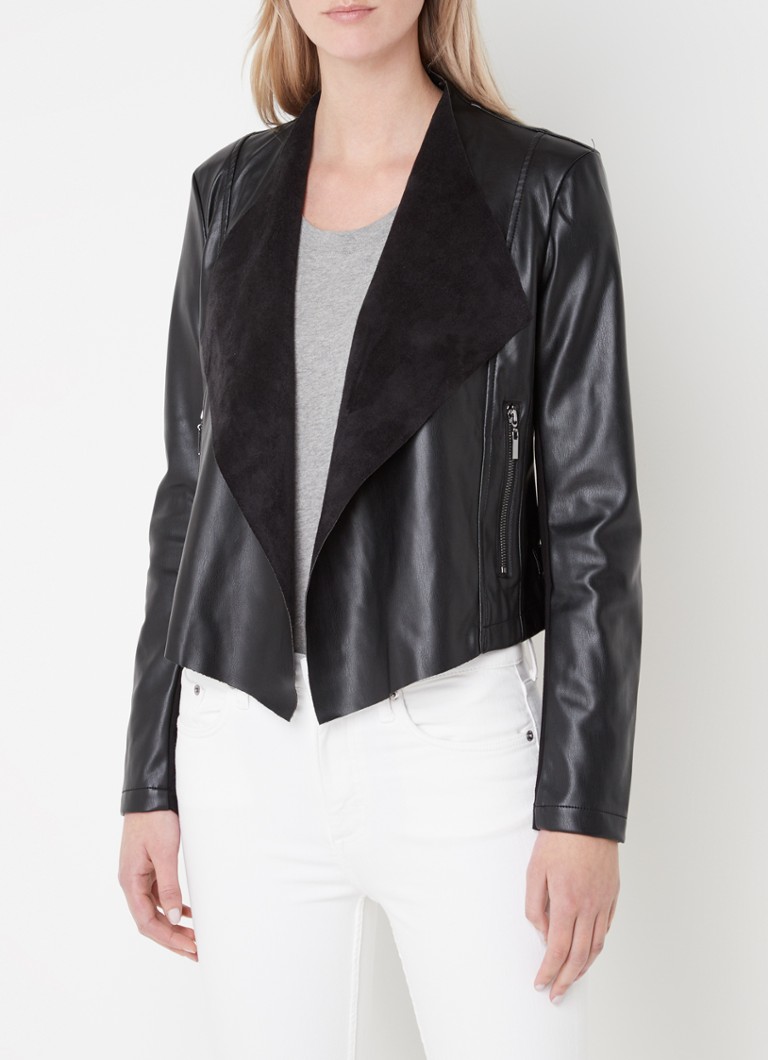 French Connection Jacket in faux leather with suede details
