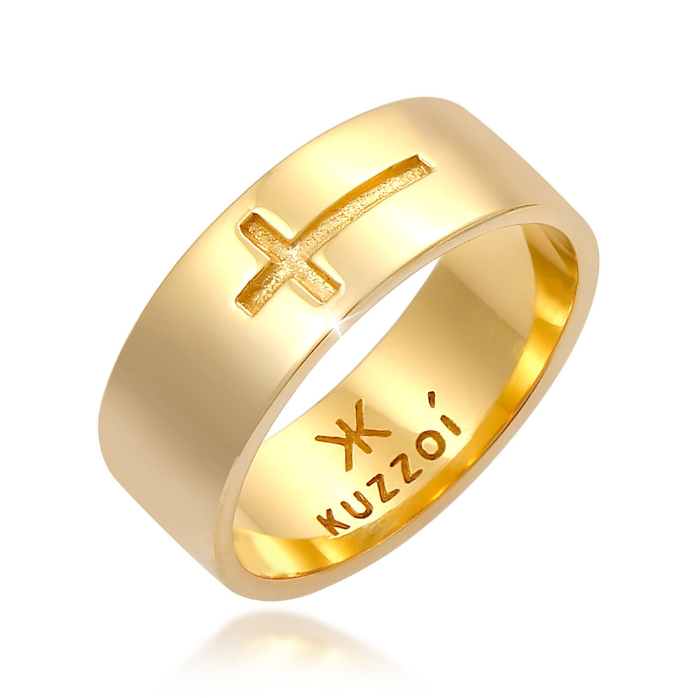 KUZZOI KUZZOI Bague Tendance à l'oxydation croisée des hommes en argent sterling 925 Bague