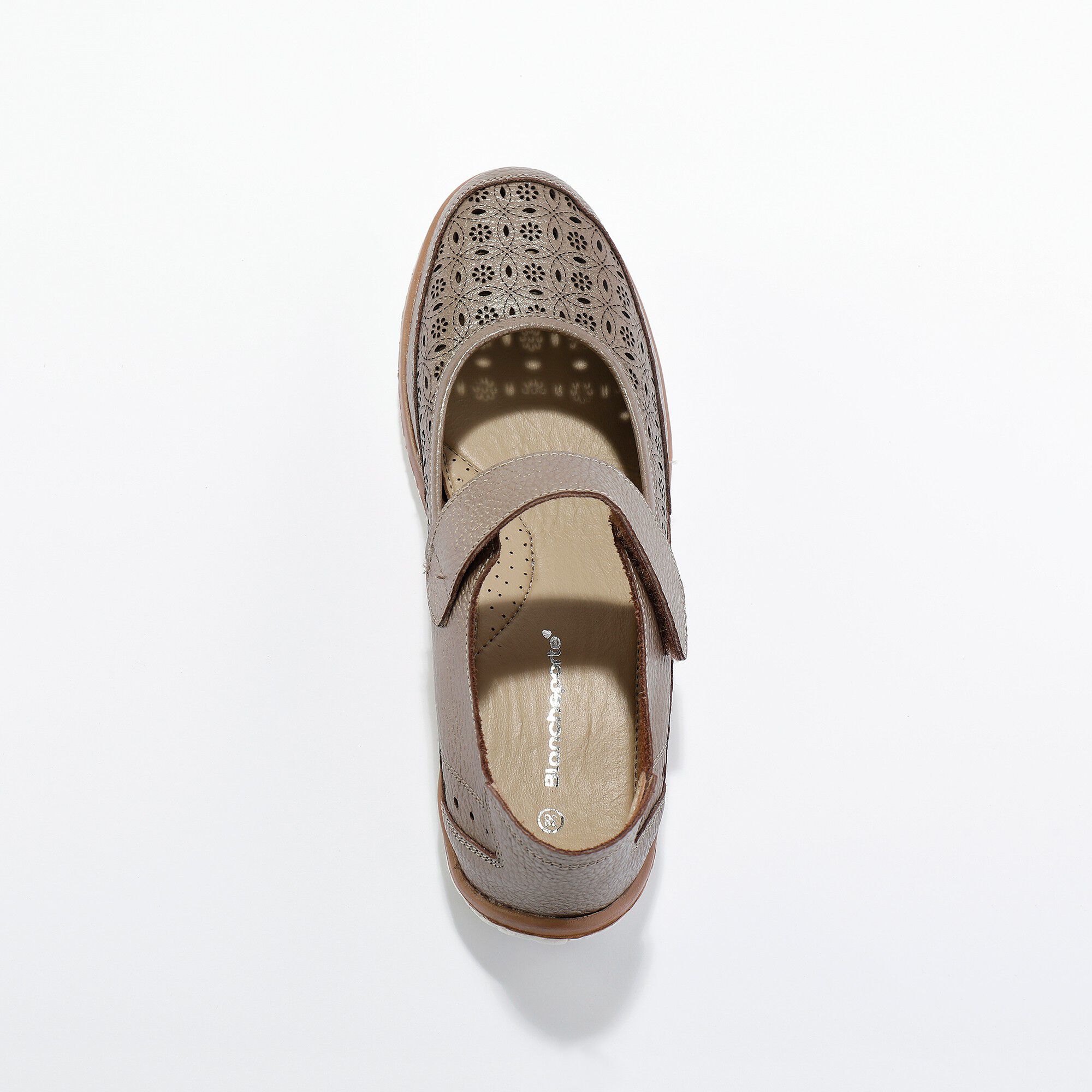 Babies cuir souple perforé, bande scratchée