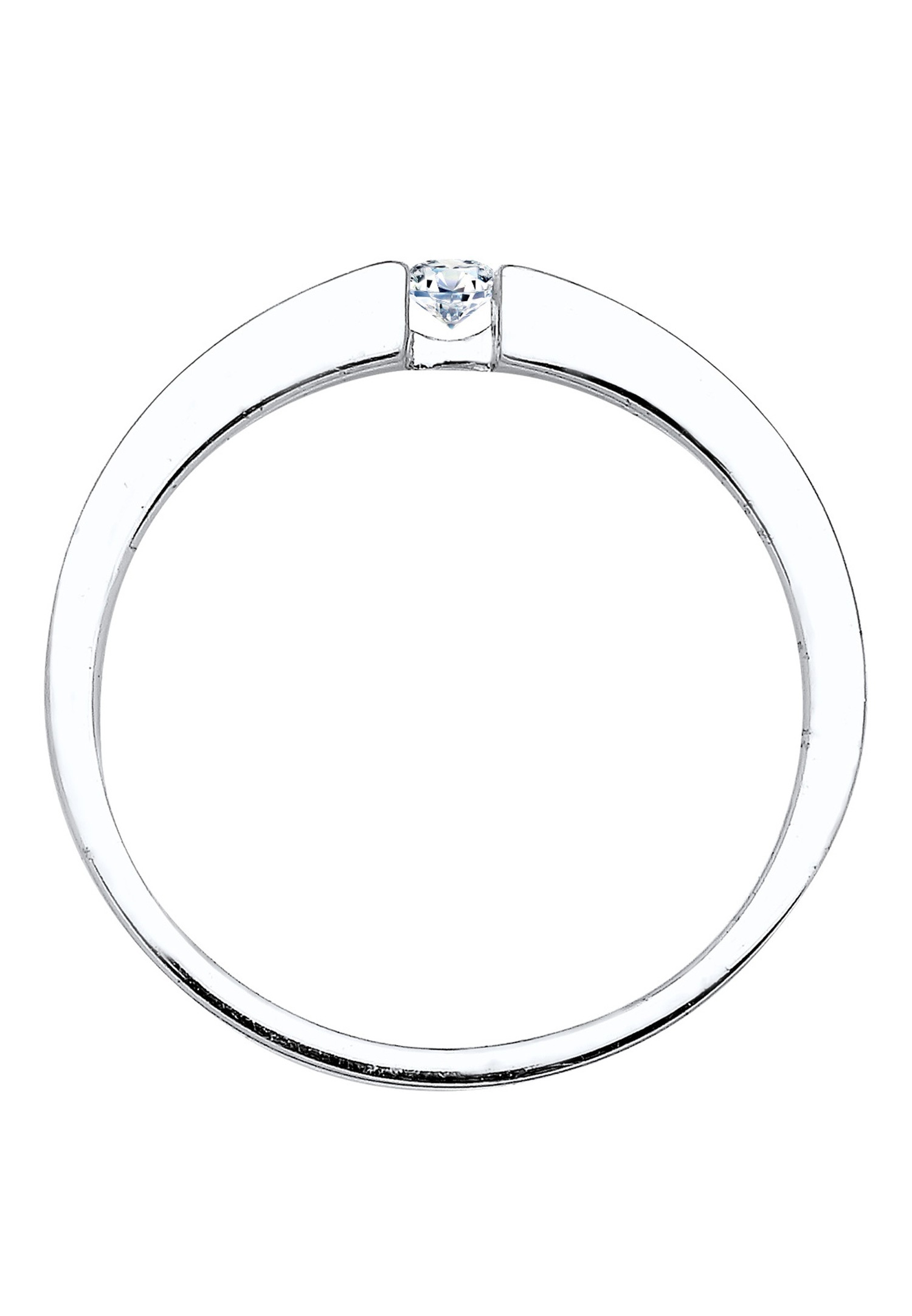 Klasyczny pierścionek damski Elli DIAMONDS z diamentem (0,06 ct.) w srebrze próby 925