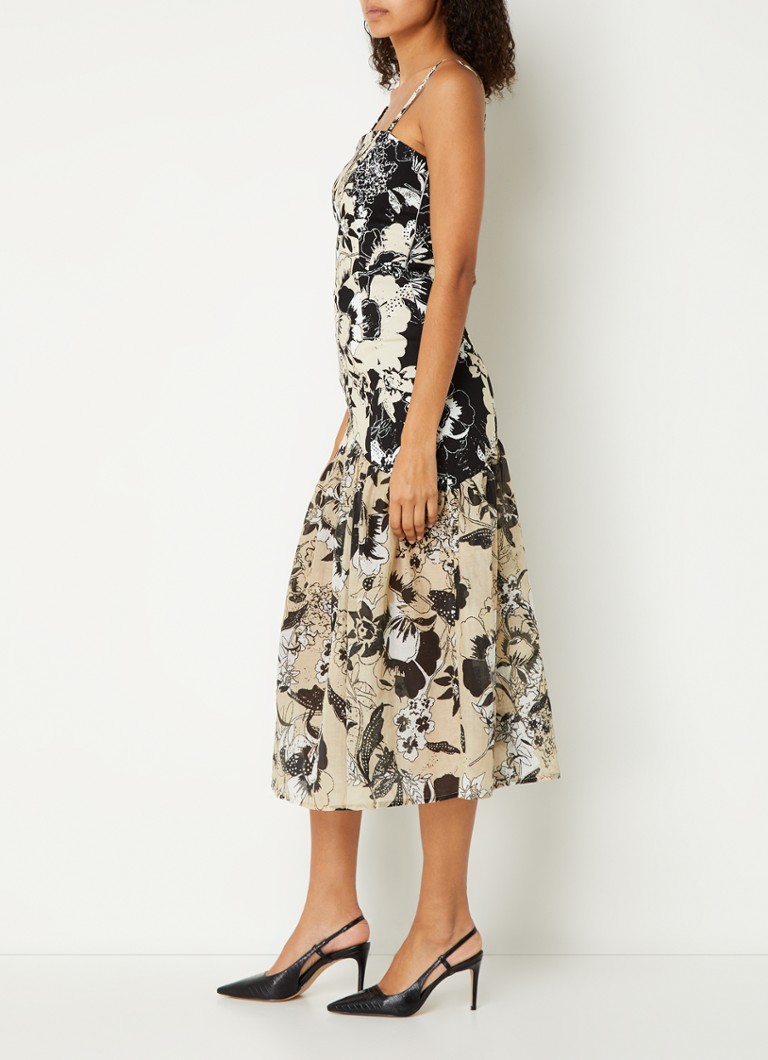 Laagam Tanzania midi dress in silk blend with floral print