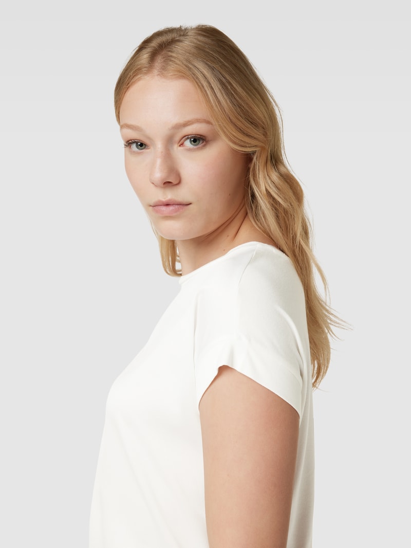 T-Shirt in Satin-Optik in offwhite