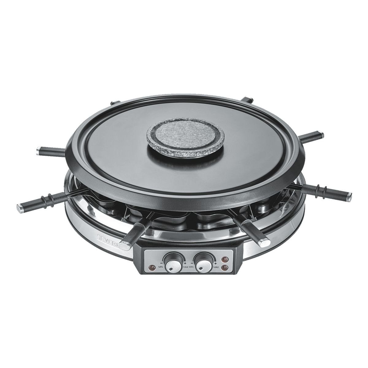 Severin Raclette und Fondue-Set RG 2348, 8 Raclettepfännchen, 1900 W, für bis zu 8 Personen