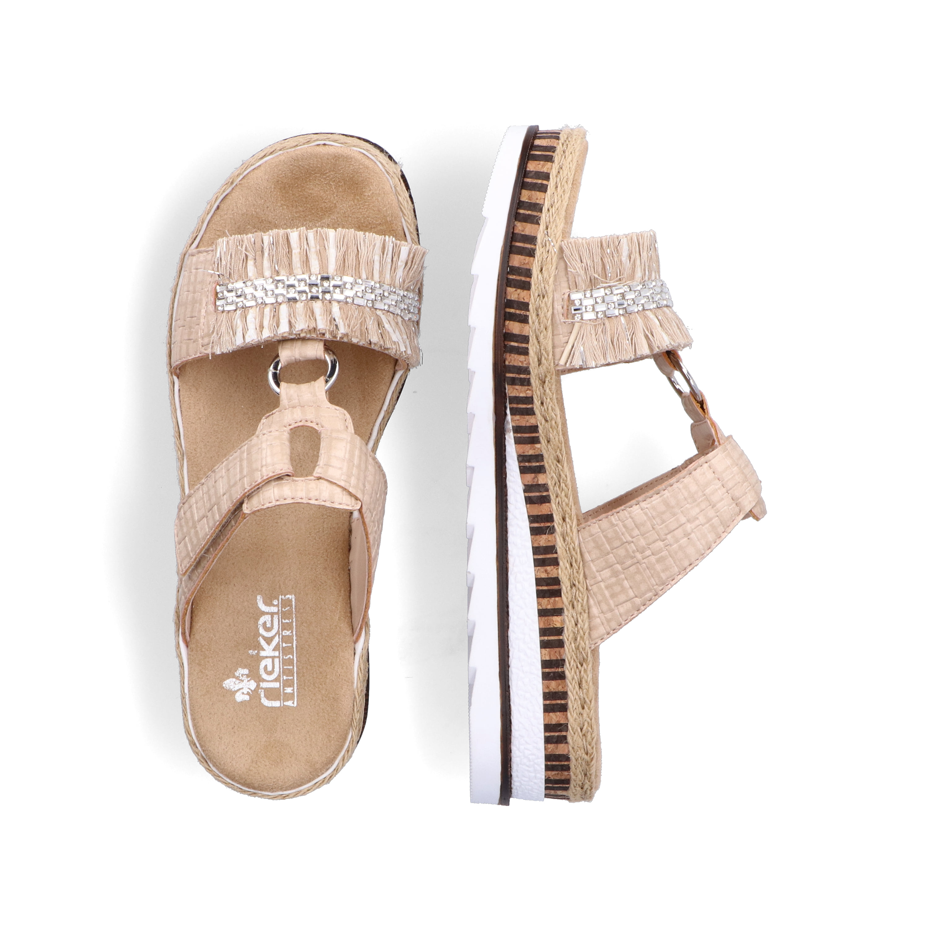 Rieker Damen Pantoletten cremebeige