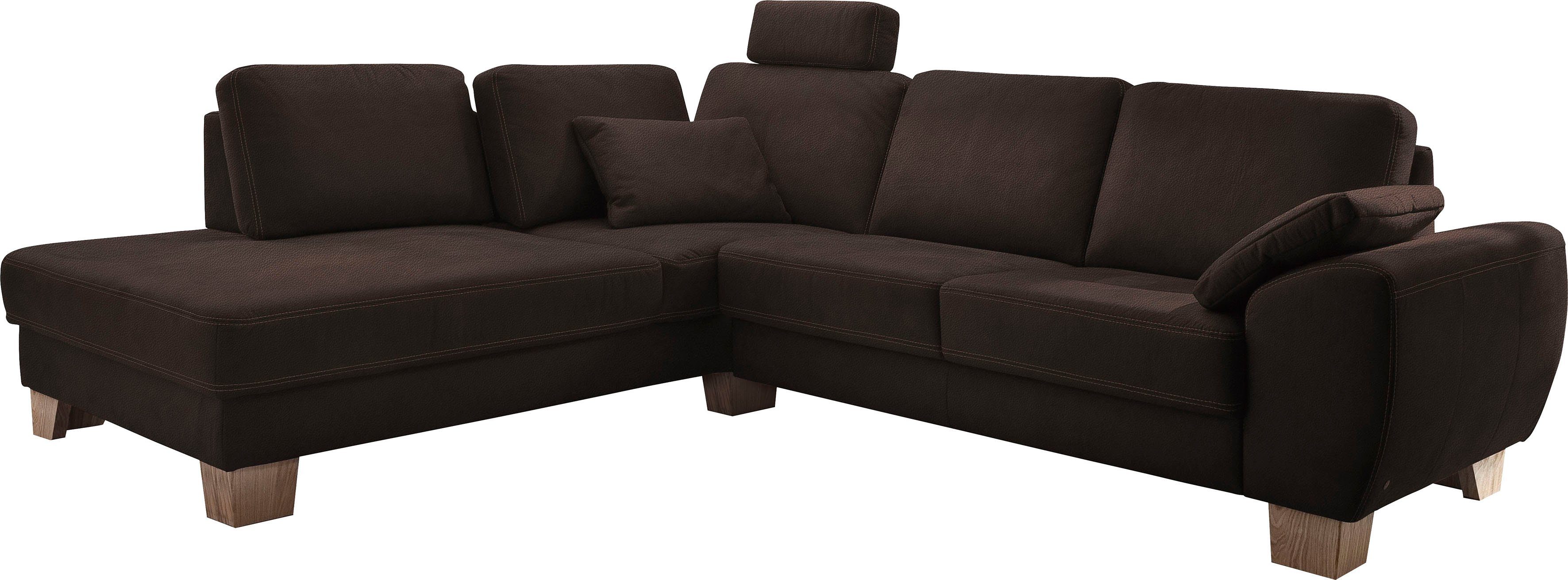 3C Carina Ecksofa Teramo, incl. 2 Kopfstützen, Sitztiefenverstellung, Federkern