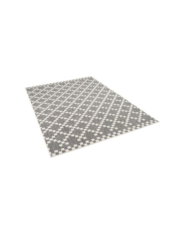 Pergamon In- und Outdoor Teppich Newport Modern Karo in Silber günstig kaufen