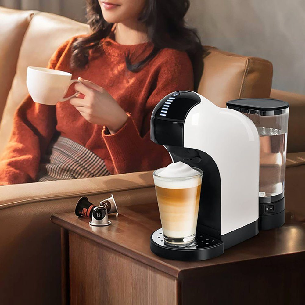 KREATE Kapselmaschine 3-in-1 Kapselkaffeemaschine Dolce Gusto, Nespresso und Kaffeepulver, 1l Kaffeekanne, 25*11*23 CM, Espresso-Kapselmaschine mit Digitaler Touch-Steuerung, 1400W