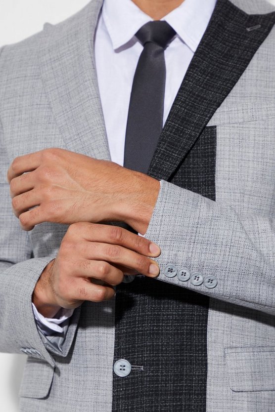Einreihiger Slim-Fit Blazer mit Kontrast-Revers