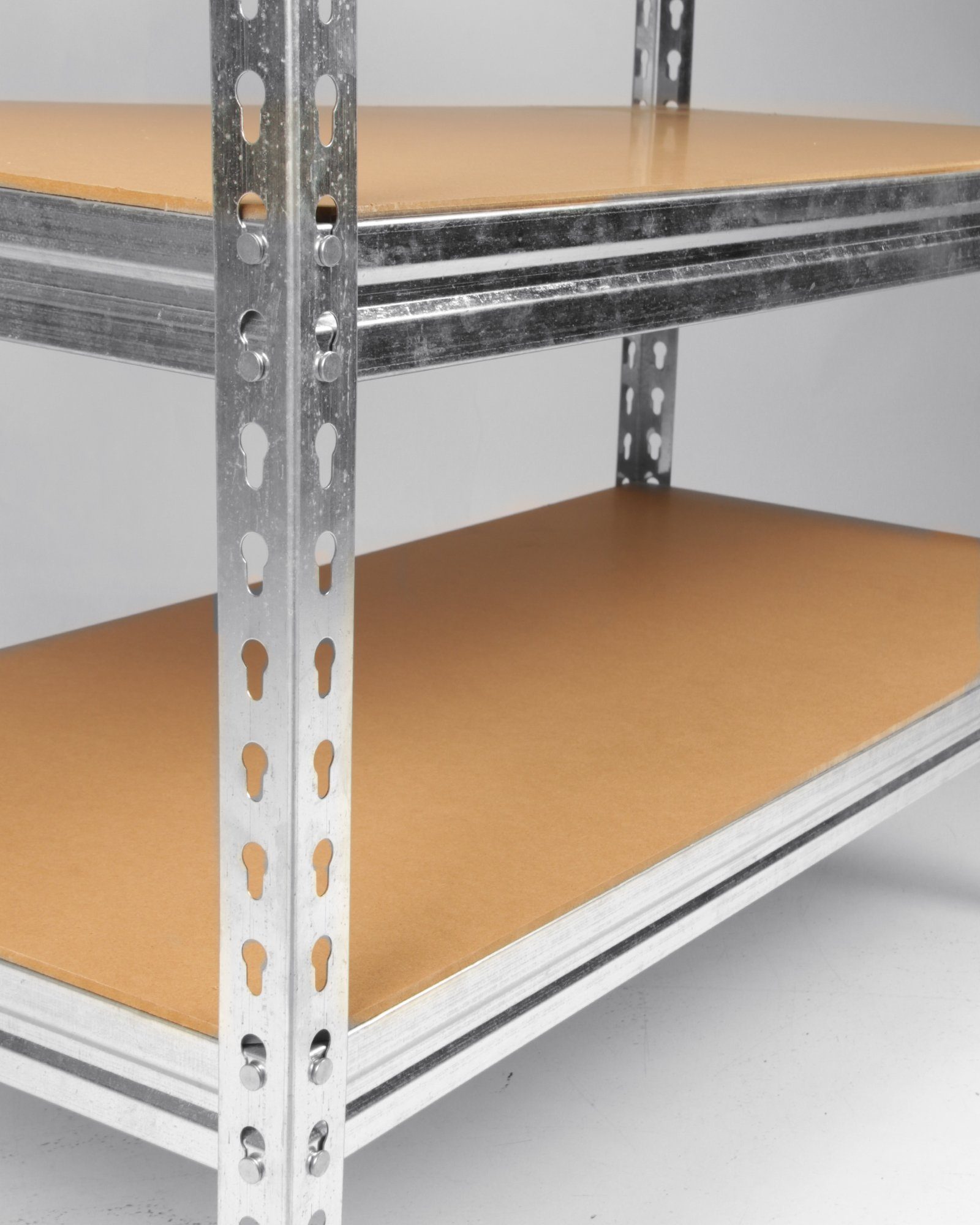 ONDIS24 Werkstatt-Set Ecklösung Sparfuchs-Uwe 180 x 120 x 92 cm (H), 2X Werkbank aus Metall, melaminbeschichtete Arbeitsplatte, Problemlöser für Ecke