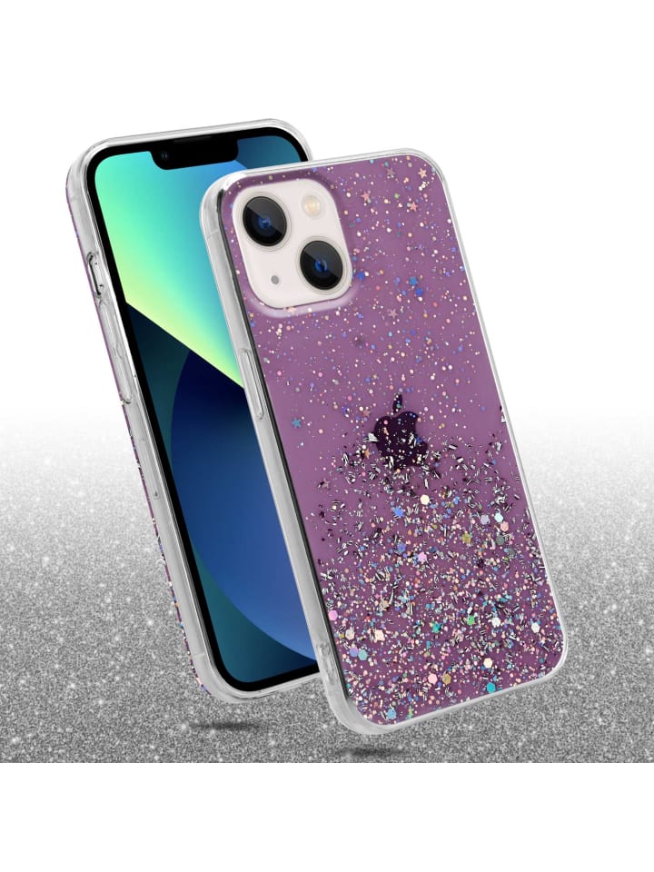cadorabo Hülle für Apple iPhone 14 Glitter in Lila mit Glitter günstig kaufen onesize