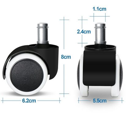 BlingBin Stuhlrolle 5-teilig Bürostuhl Rollen Set, 360° Drehbar Stuhlrollen, (5-St)