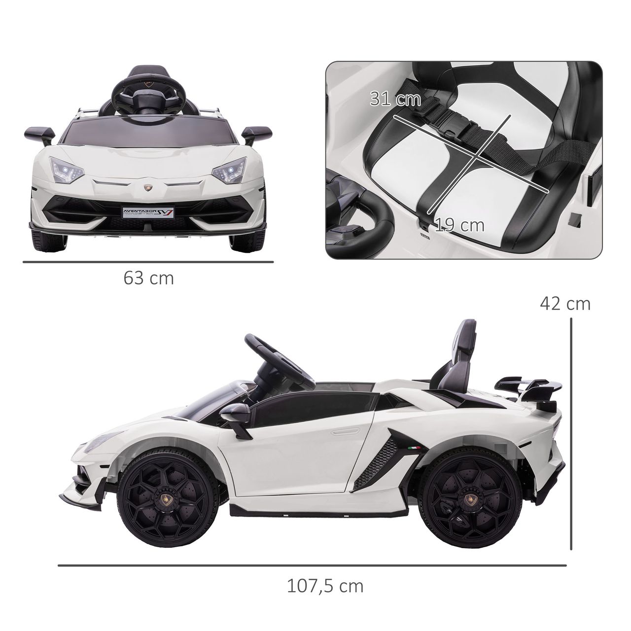 HOMCOM Elektroauto Elektrisches Kinderfahrzeug, Kinderauto inkl. Fernbedienung