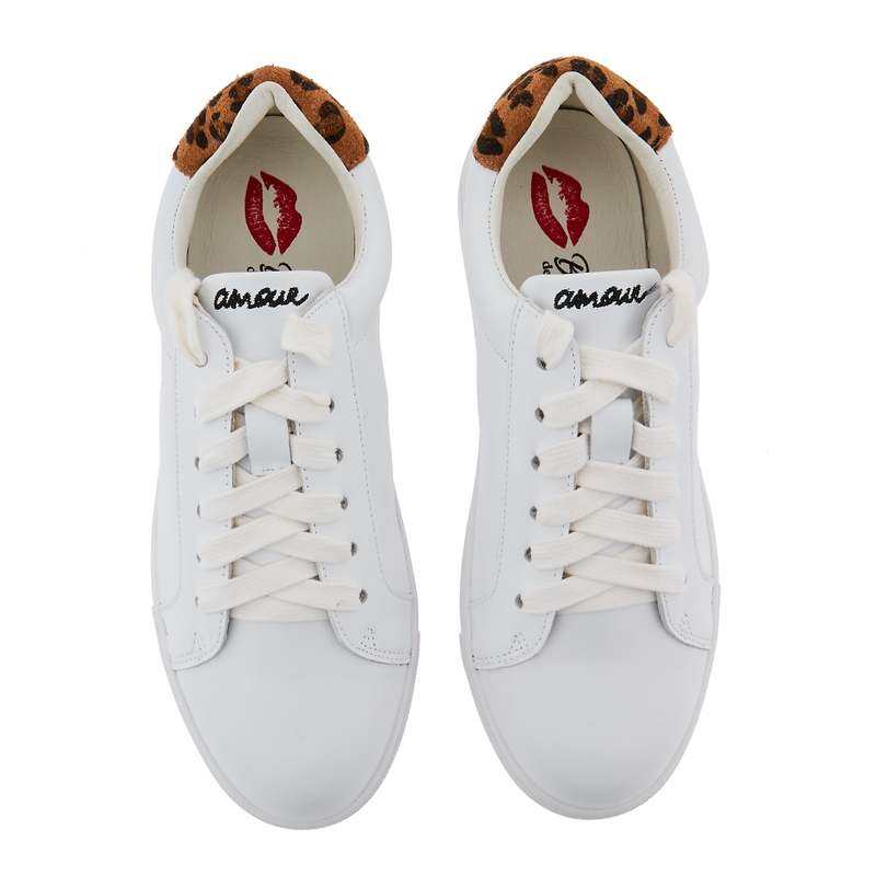 Baskets en cuir Simone petit amour leopard