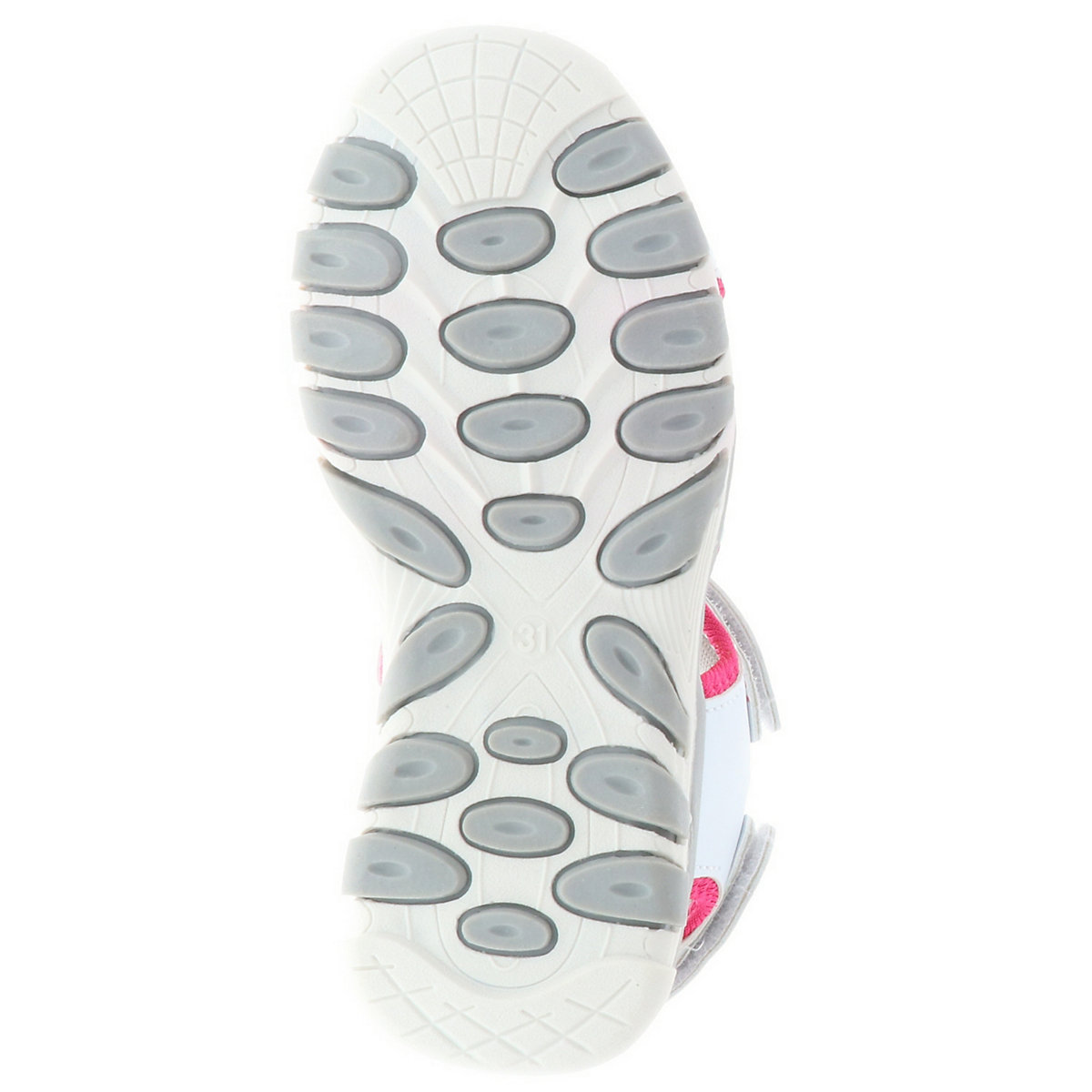Kinder Mädchen Trekkingsandalen Outdoorschuhe Halbschuhe Klettverschluss Blümchen weiß/pink