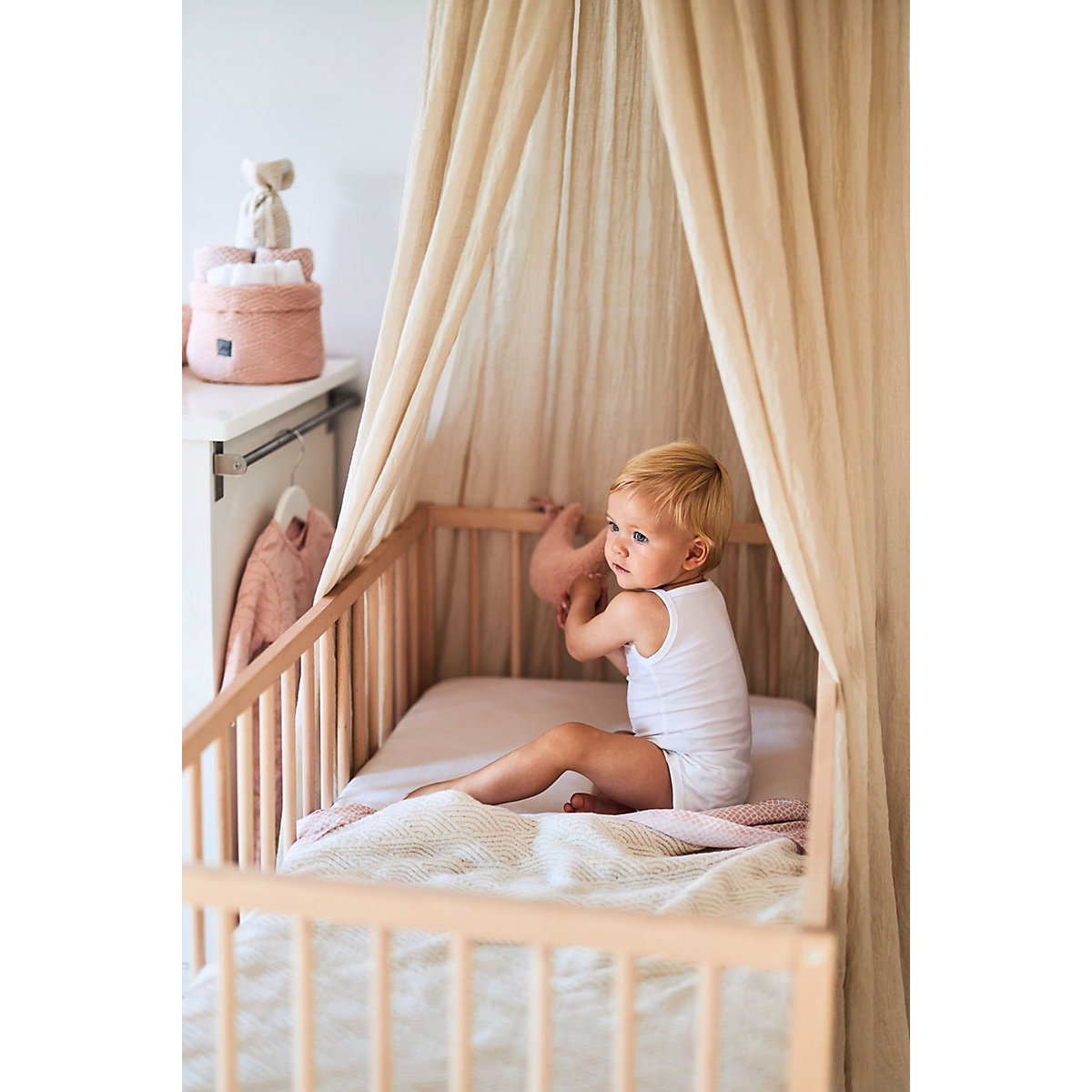 Spannbettlaken Jersey, 60 x 120 cm, pale pink
