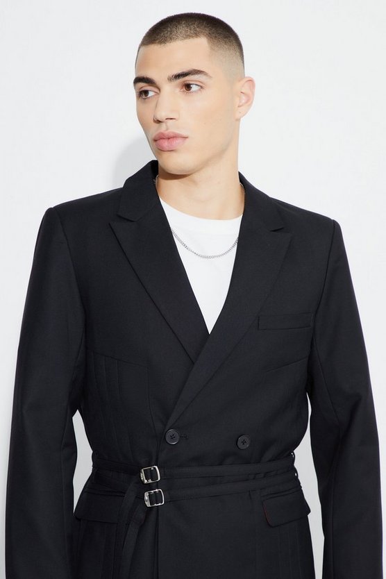 Zweireihiger Slim-Fit Blazer mit Naht-Detail