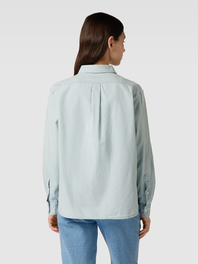 Jeansbluse mit Hemdblusenkragen in jeans
