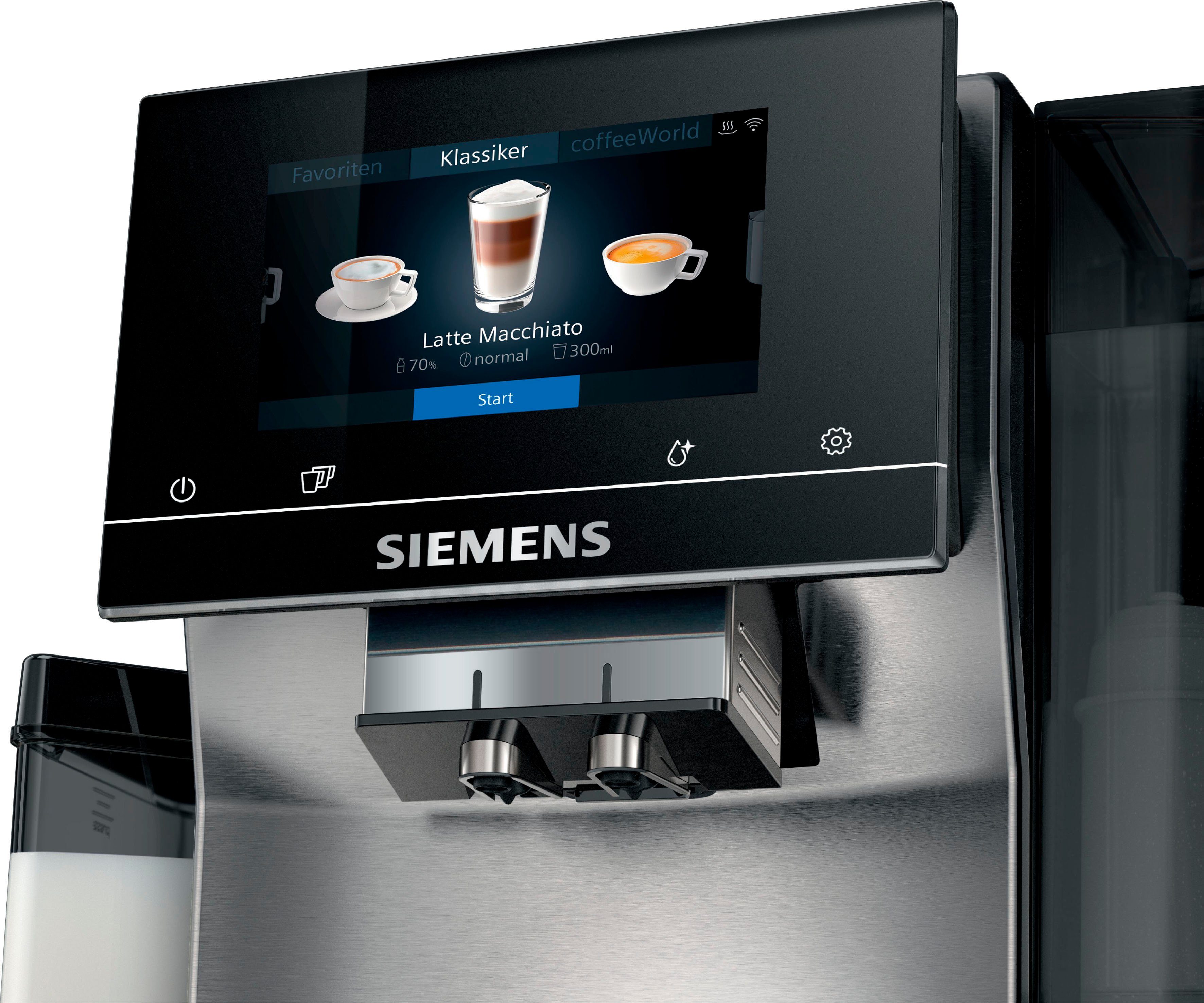 SIEMENS Kaffeevollautomat EQ.700 integral - TQ707D03, Full-Touch-Display, bis zu 30 individuelle Kaffee-Favoriten