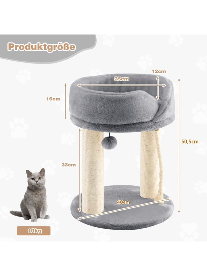 COSTWAY 4in1 Katzenbaum in Grau günstig kaufen 40 cm