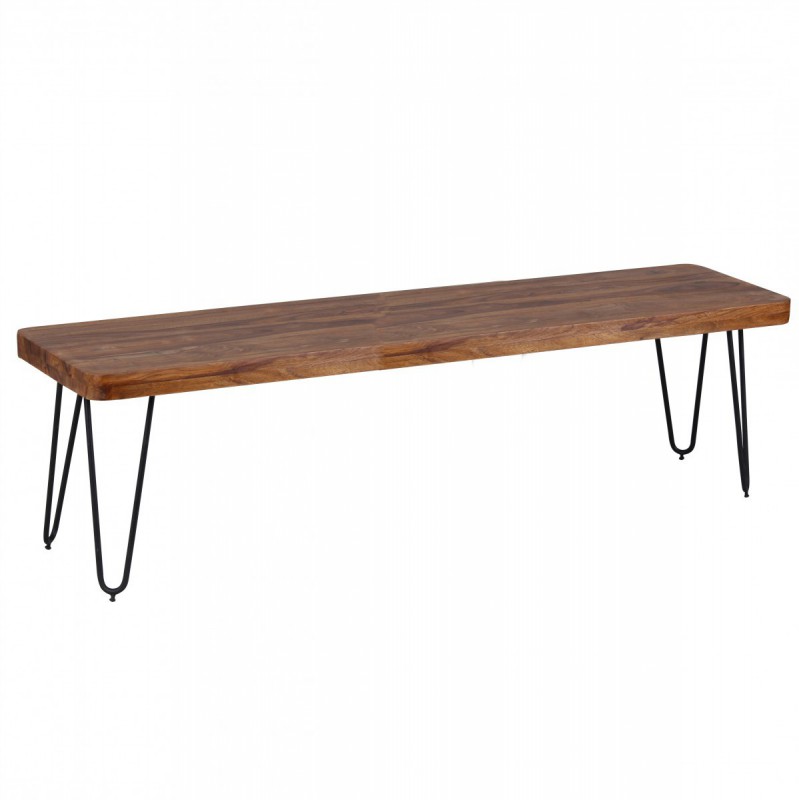 Wohnling Massivholz Sheesham Sitzbank 180 x 40 x 45 cm
