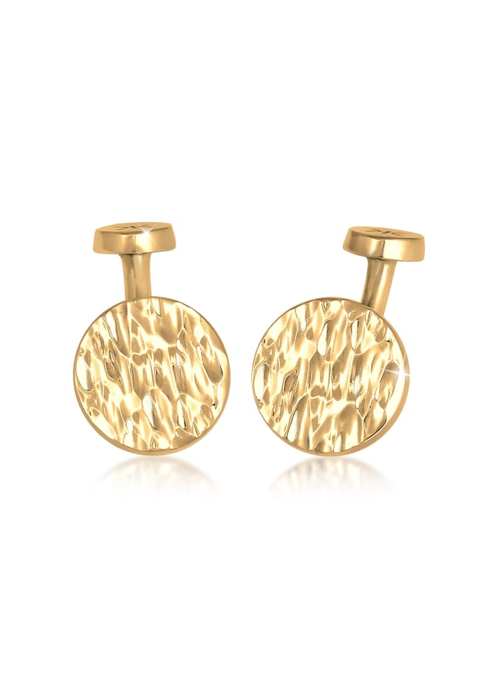 KUZZOI Manschettenknopf 925 Sterling Silber Geo, Plättchen in Gold günstig kaufen onesize