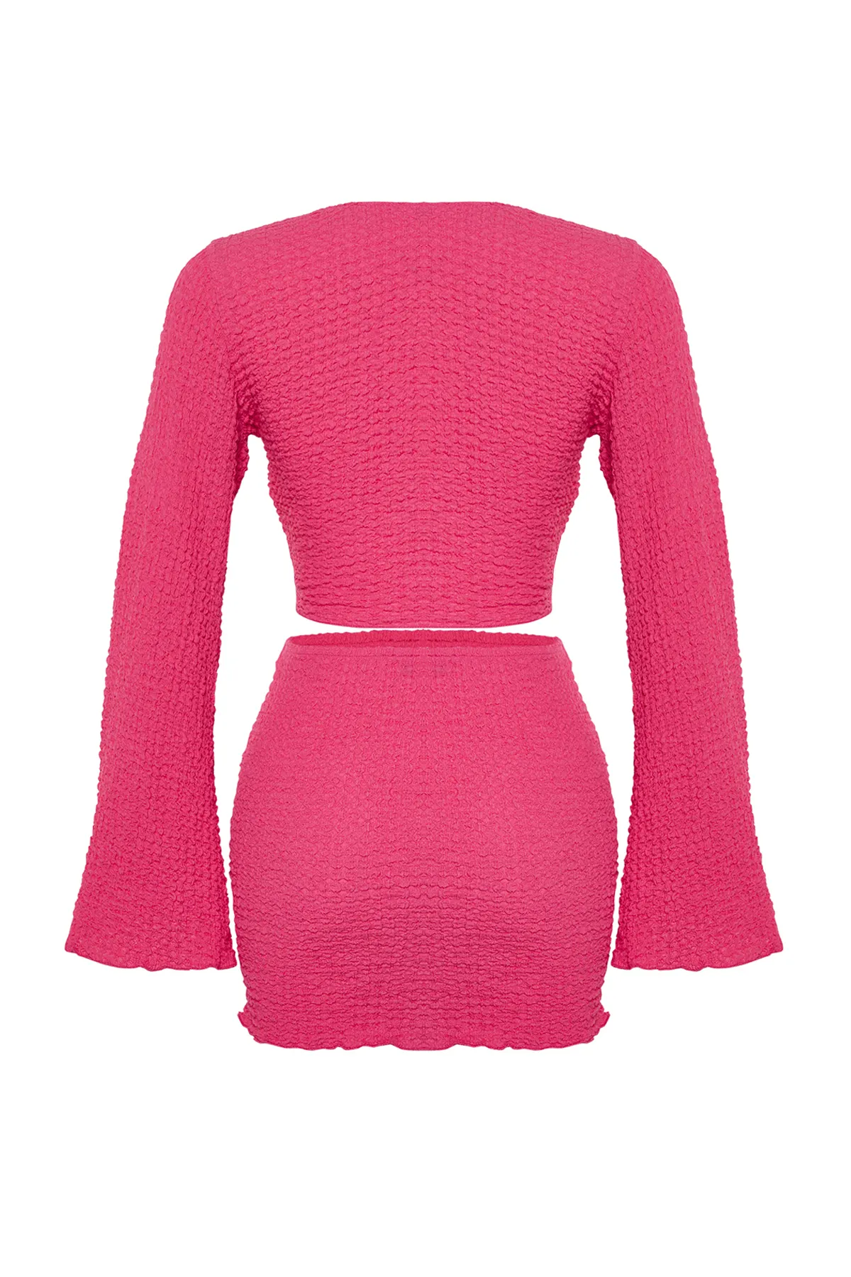 Trendyol Collection  Set aus gewebter, gebundener Bluse und Rock in Fuchsia TBESS24AU00035