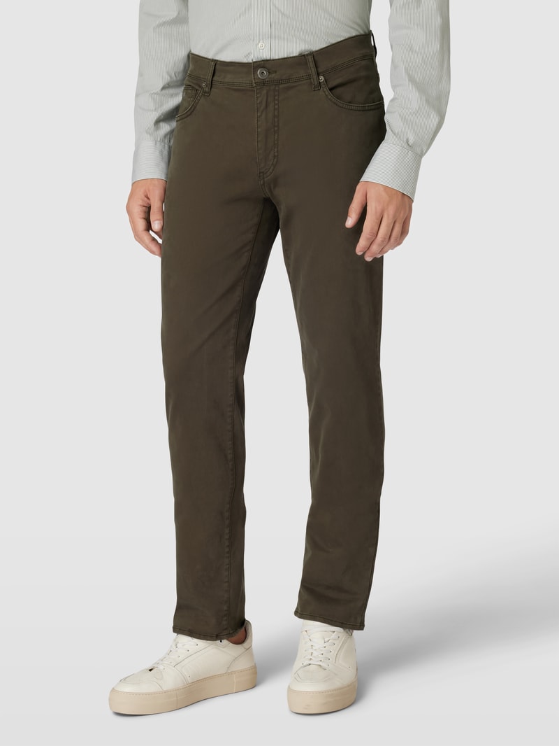 Hose im 5-Pocket-Design Modell 'Cadiz' in olivgrün