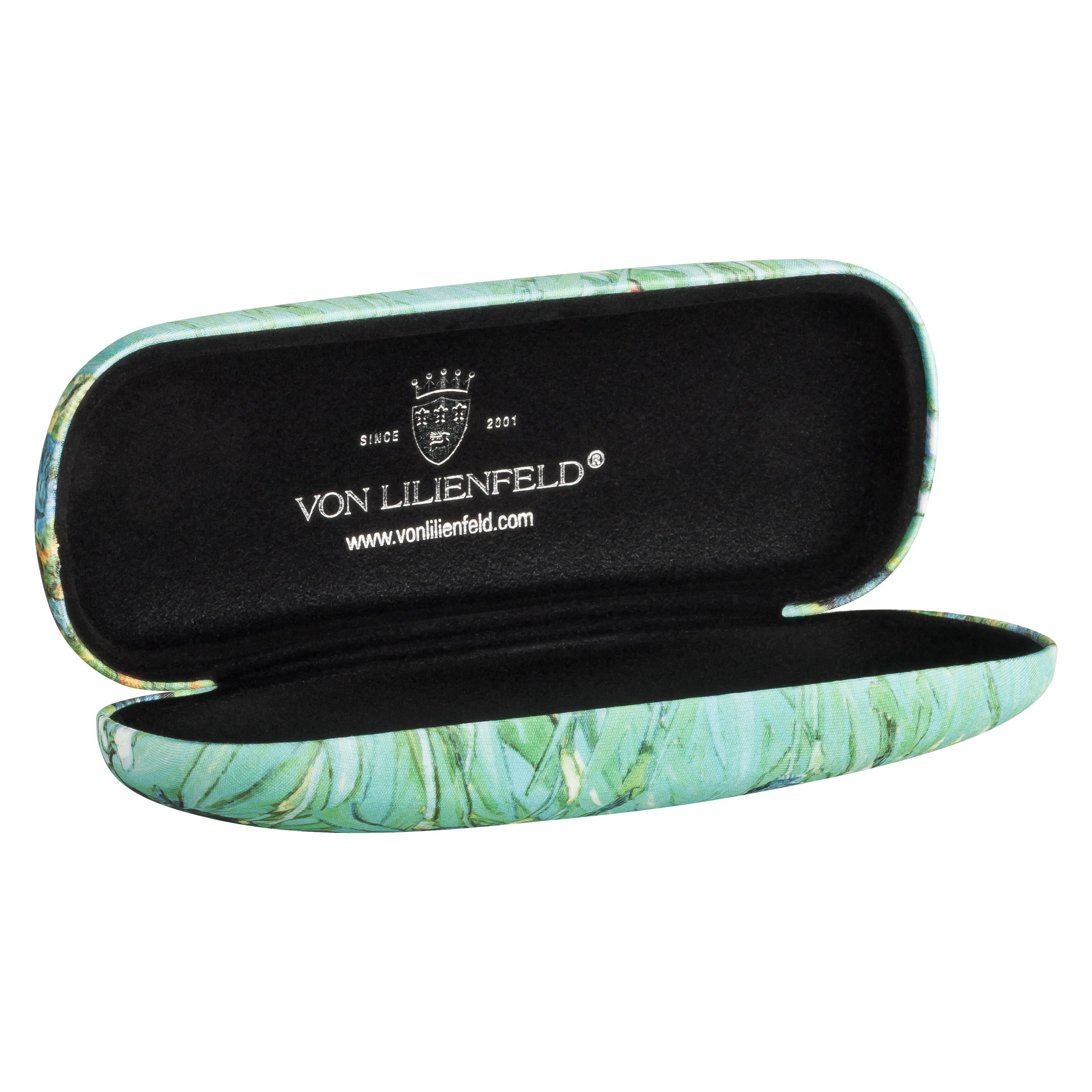 von Lilienfeld Brillenetui Brillenetui Vincent van Gogh Iris Blumen Kunst Motiv Brillenbox, stabiles mit Mikrofaser bezogenes Hardcase