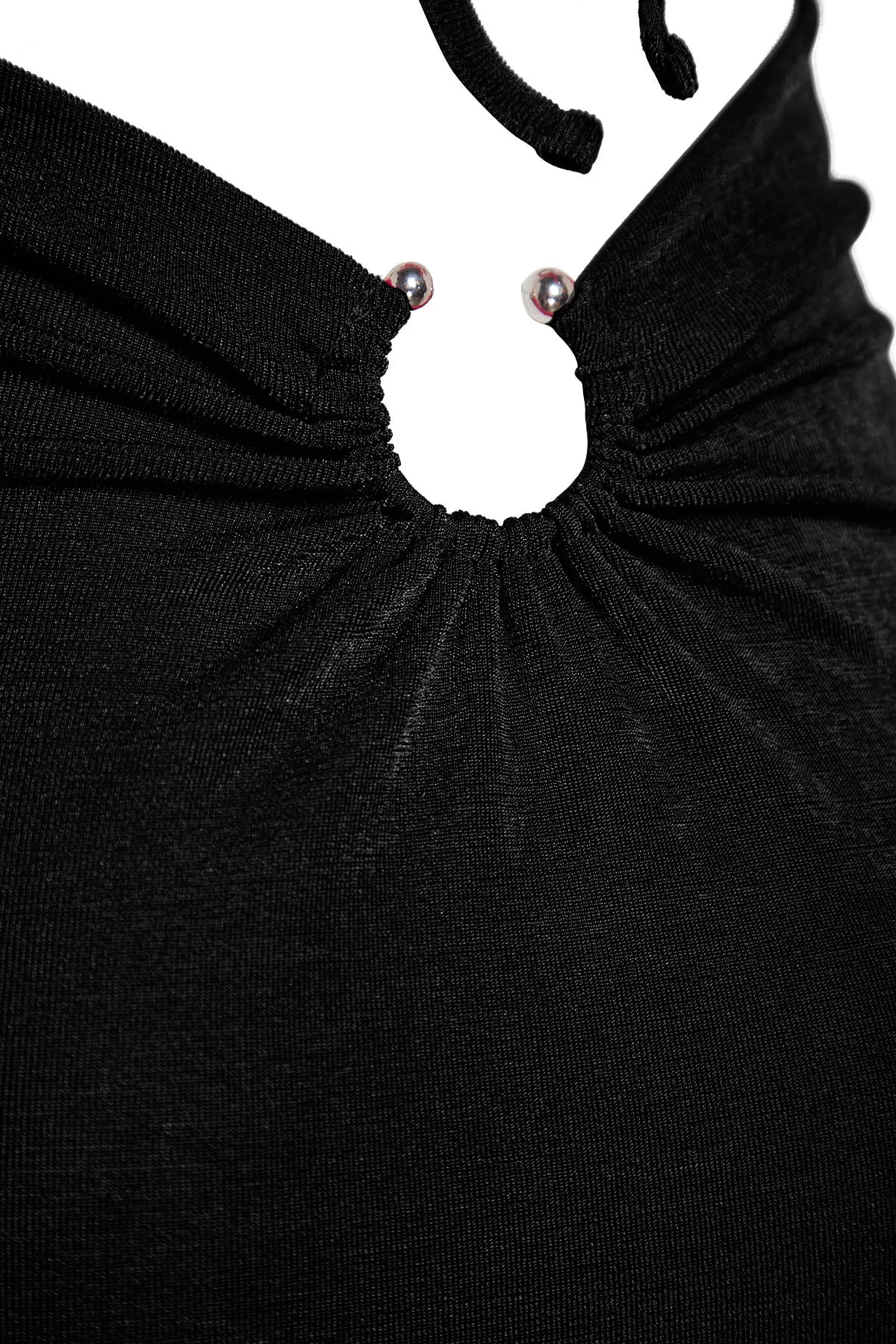 Trendyol Collection  Schwarzes, figurbetontes, langes Abendkleid aus Strick mit Glitzer TPRSS23AE00113