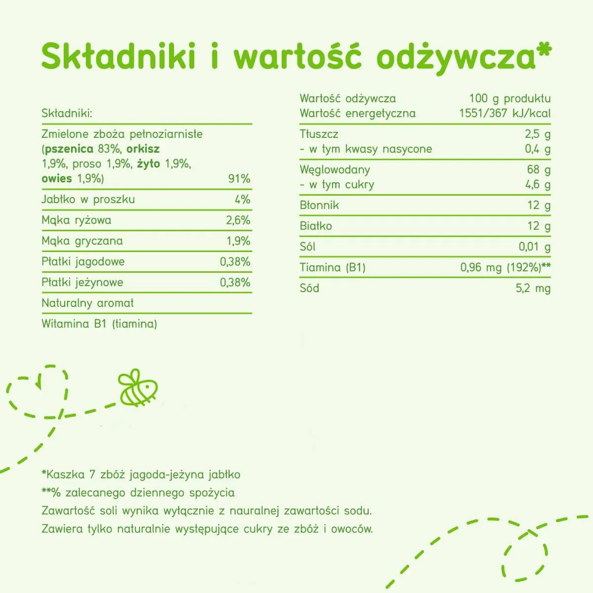 Bobovita χυλός δημητριακών χωρίς γαλακτοκομικά προϊόντα 7 δημητριακών, μύρτιλο, βατόμουρο, μήλο